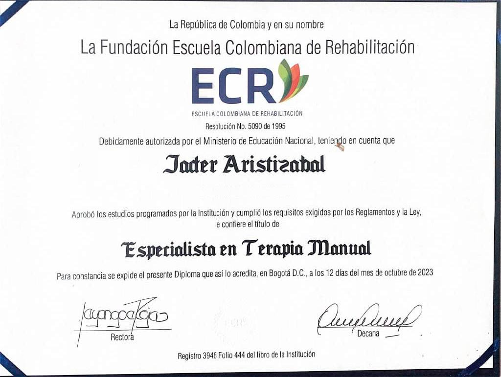 2. Título de Especialista en Terapia Manual