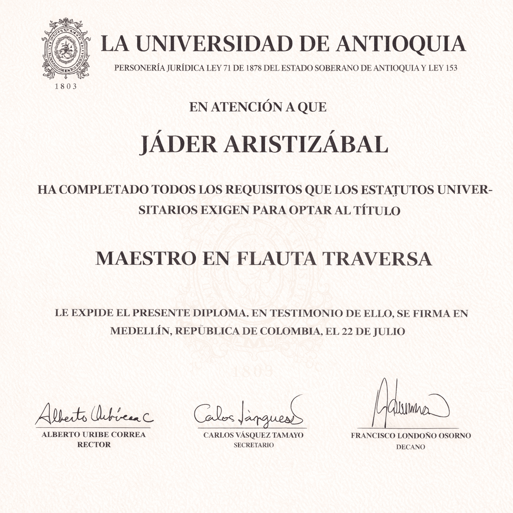 Músico, U de A